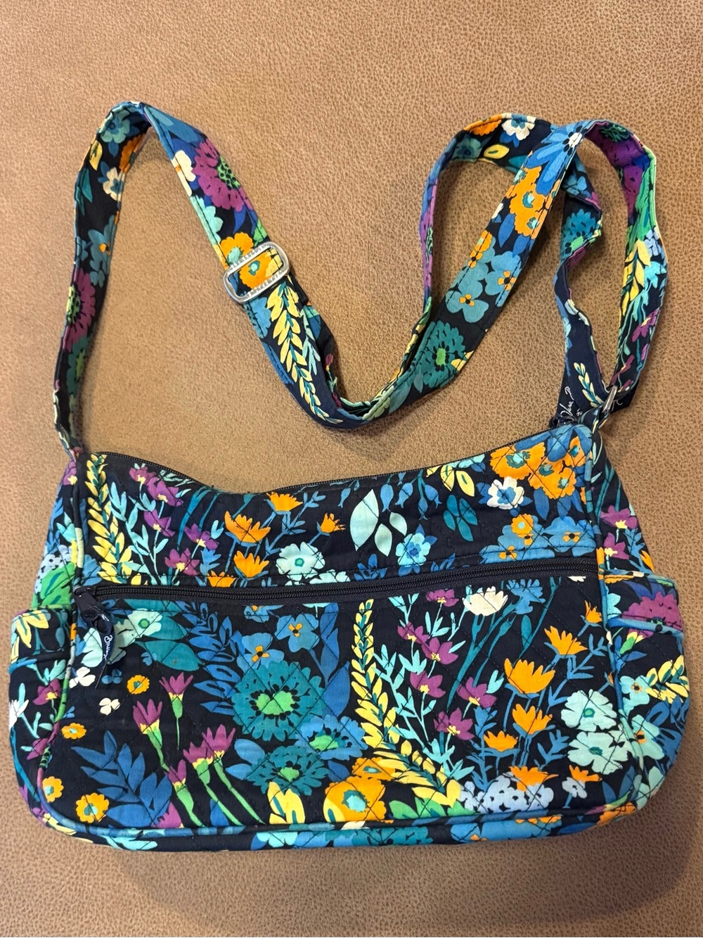 Vera Bradley Floral Crossbody Shoulder Bag Quilted Purse Multicolor 12”